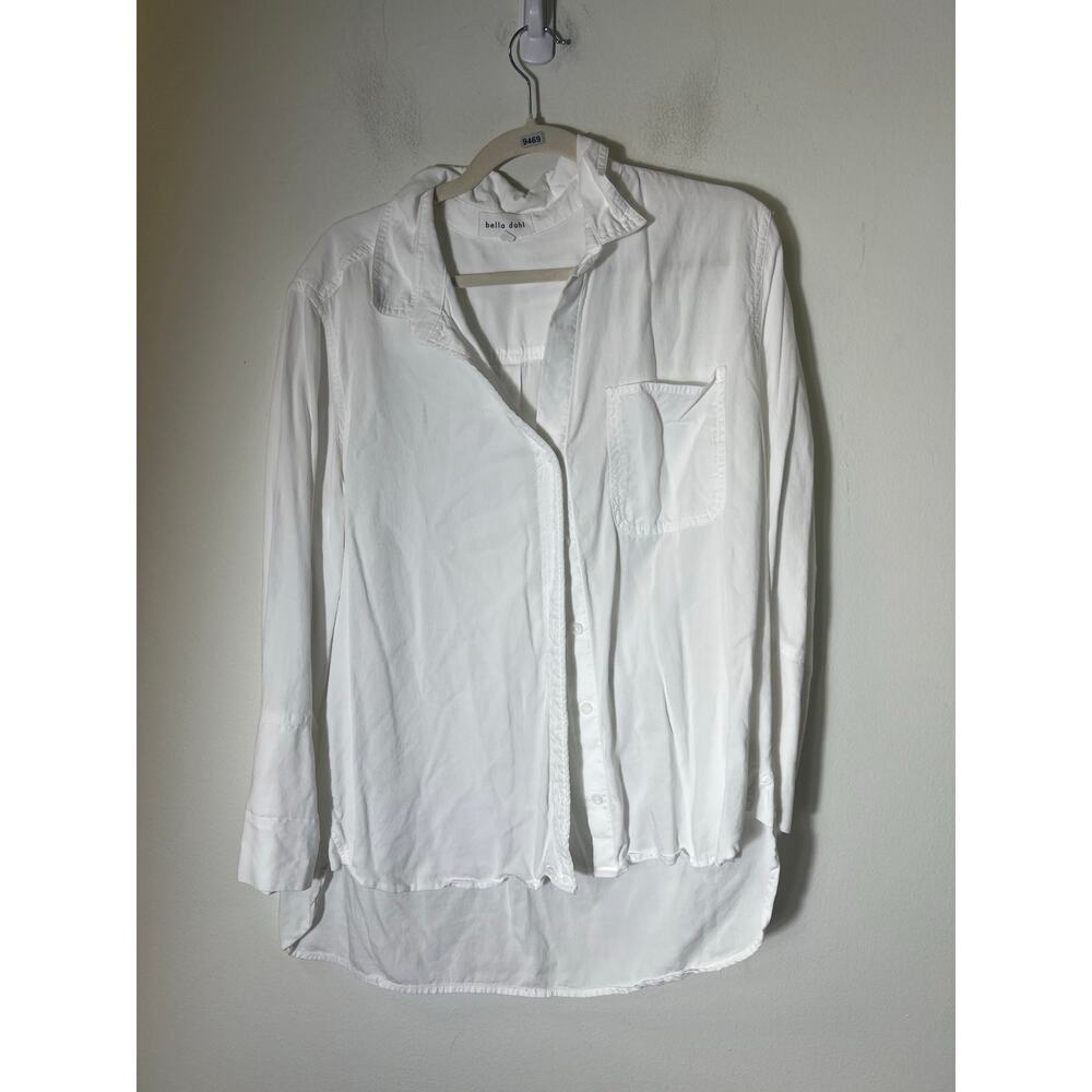 Bella Dahl White Button-Up Long-Sleeve Blouse